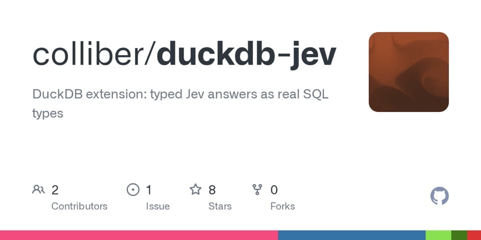 Preview of duckdb-jev, from its source