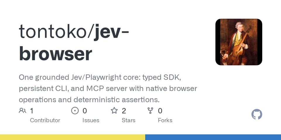 Preview of jev-browser (Playwright), from its source