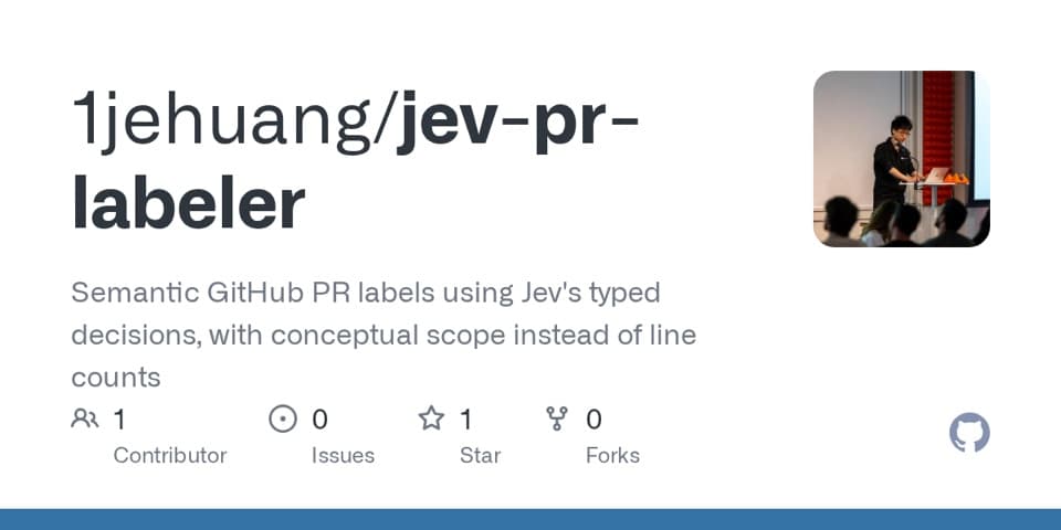 Preview of Jev PR Labeler, from its source