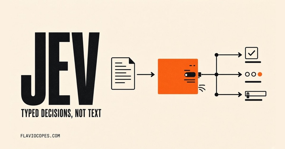 Jev: typed decisions, not text