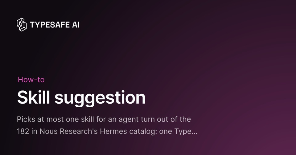 Cookbook: skill suggestion