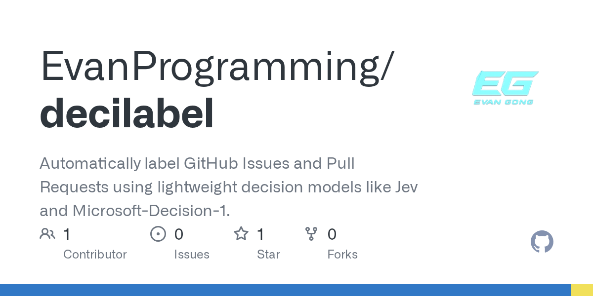 GitHub card for DeciLabel
