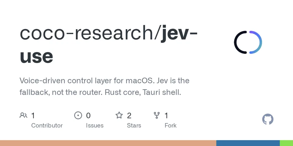 GitHub card for jev-use (voice)