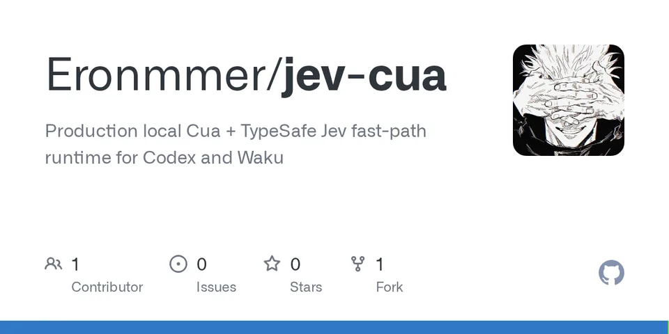 GitHub card for jev-cua
