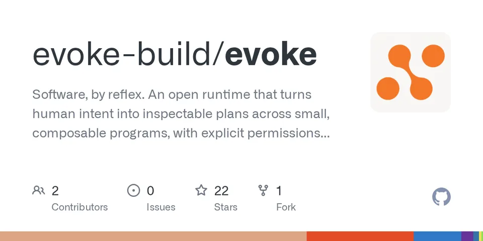 GitHub card for evoke