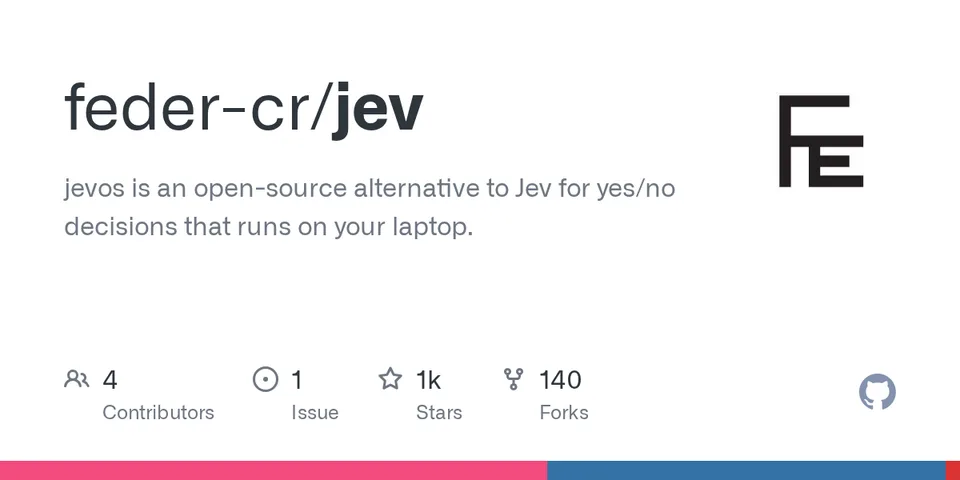 GitHub card for jevos