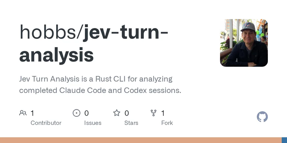 GitHub card for jev-turn-analysis