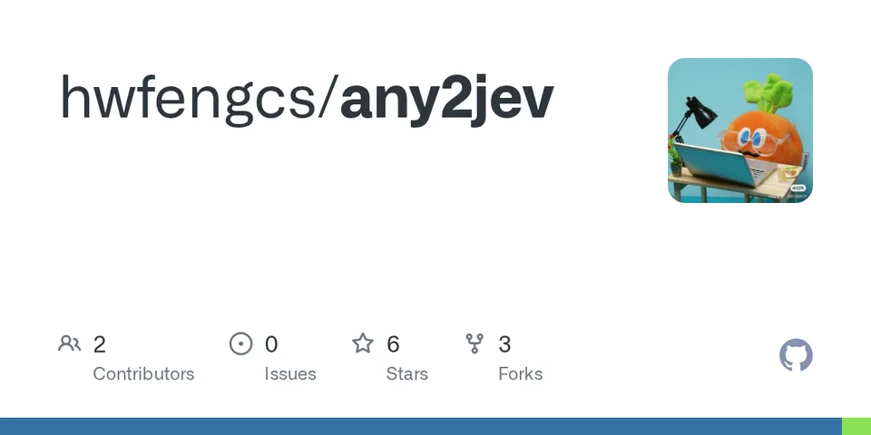 GitHub card for any2jev