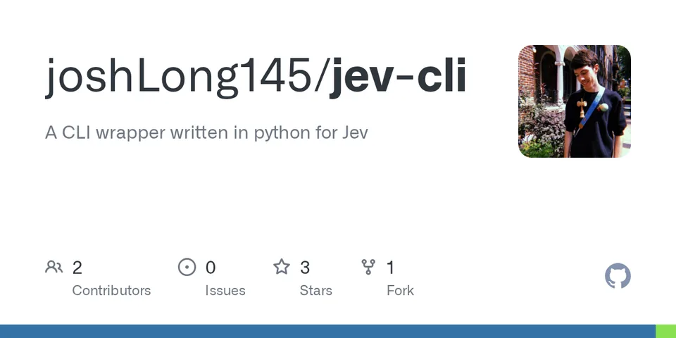 GitHub card for Jev-CLI