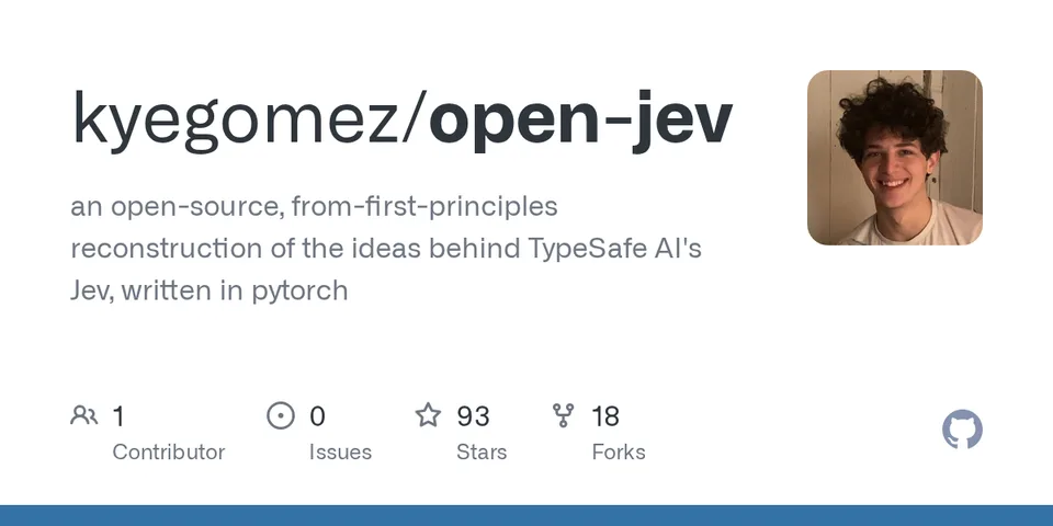 GitHub card for open-jev (PyTorch)