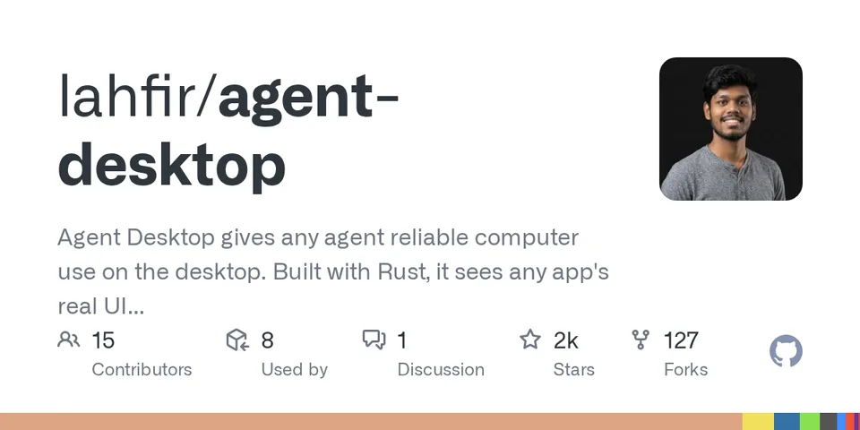 GitHub card for Agent Desktop