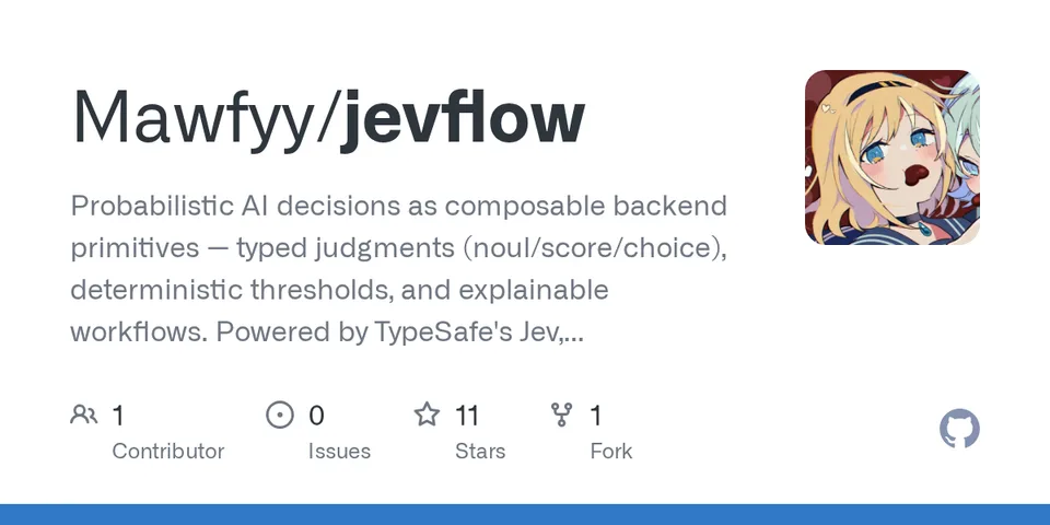 GitHub card for jevflow