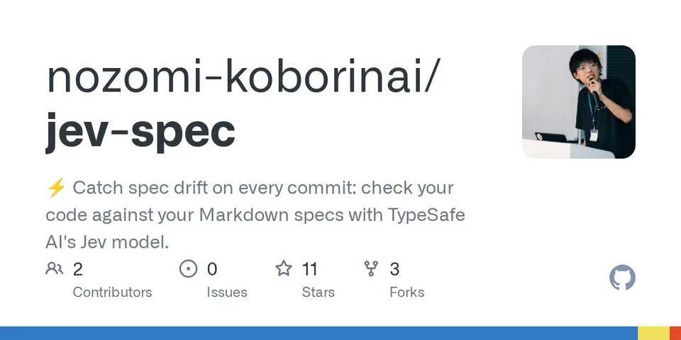 GitHub card for jev-spec