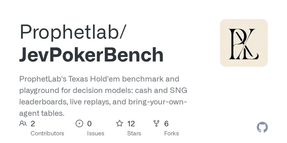 GitHub card for JevPokerBench