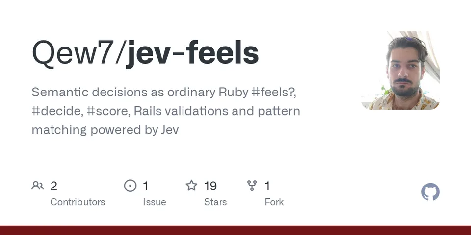 GitHub card for jev-feels