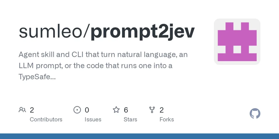 GitHub card for prompt2jev