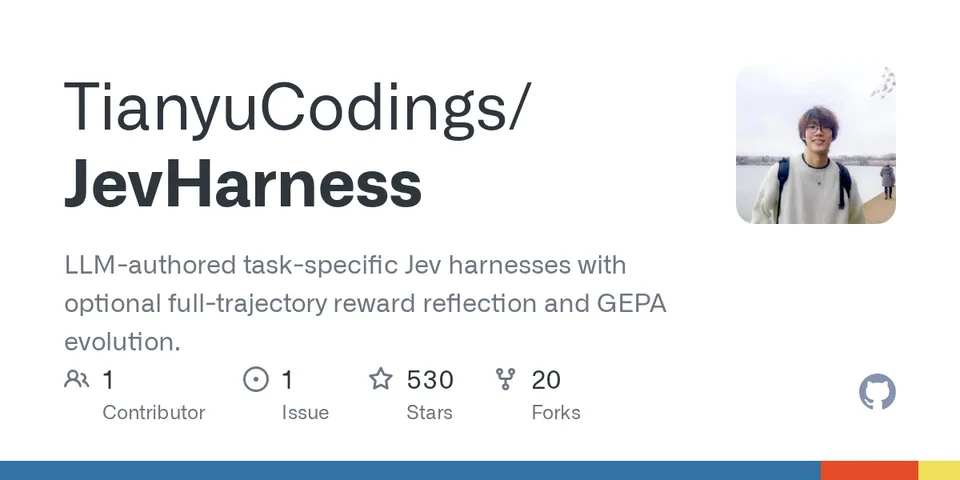 GitHub card for JevHarness