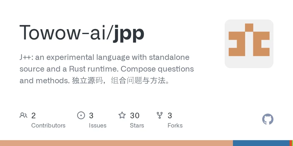 GitHub card for J++