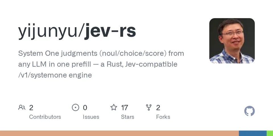GitHub card for jev-rs