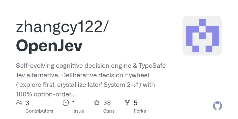 GitHub card for OpenJev